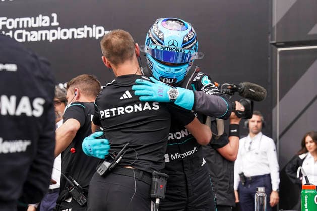 FORMULA ONE CANADIAN GRAND PRIX 2026 George Russell 63 (GBR) Mercedes celebrates after taking Pole in qualifying for the race during the Formula 1 Lenovo Canadian Grand Prix 2026, 5th round of the 2026 Formula One World Championship, WM, Weltmeisterschaft from May 22 to 24, 2026 at the Circuit Gilles Villeneuve, Montreal, Canada Credit: Robbie Hoad Every Second Media Editorial use only. All images are copyright Every Second Media Limited. No images may be reproduced without prior permission. Copyright: xIMAGO EveryxSecondxMediax ESM-2005-0335 RobbiexHoadx xEveryxSecondxMediax