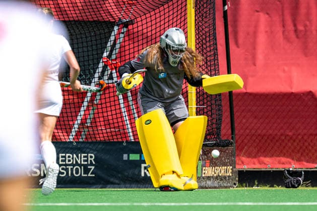 BHC 1. Damen - Club Raffelberg - Feldhockey, 2. Playdown Spiel, 1. Bundesliga, Frauen Bremen, Deutschland, 23.05.26: BHC 1. Damen - Club Raffelberg im Bremer Hockey-Club e.V. am 23.05.2026 in Bremen, Deutschland. (Foto von Axel Kaste) TW Franziska Hagen, BHC Bremen Bremer Hockey-Club e.V. Freie Hansestadt Bremen Deutschland