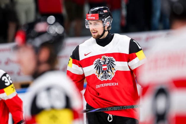 Ice hockey, Eishockey - IIHF WC 2026 ZURICH,SWITZERLAND,23.MAY.26 - ICE HOCKEY - IIHF Ice Hockey World Championship, WM, Weltmeisterschaft 2026, group stage, Austria vs Germany. Image shows Paul Stapelfeldt (AUT).  GEPAxpictures xMaticxKlansek