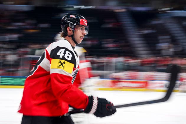Ice hockey, Eishockey - IIHF WC 2026 ZURICH,SWITZERLAND,23.MAY.26 - ICE HOCKEY - IIHF Ice Hockey World Championship, WM, Weltmeisterschaft 2026, group stage, Austria vs Germany. Image shows Lucas Thaler (AUT).  GEPAxpictures xMaticxKlansek