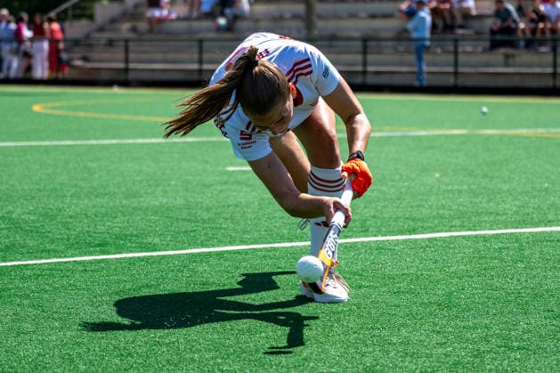 BHC 1. Damen - Club Raffelberg - Feldhockey, 2. Playdown Spiel, 1. Bundesliga, Frauen Bremen, Deutschland, 23.05.26: BHC 1. Damen - Club Raffelberg im Bremer Hockey-Club e.V. am 23.05.2026 in Bremen, Deutschland. (Foto von Axel Kaste) Eckenschlenzer Lena Frerichs, BHC Bremen Bremer Hockey-Club e.V. Freie Hansestadt Bremen Deutschland