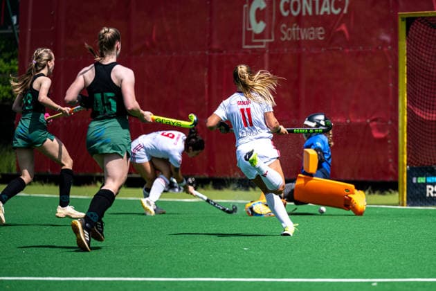 BHC 1. Damen - Club Raffelberg - Feldhockey, 2. Playdown Spiel, 1. Bundesliga, Frauen Bremen, Deutschland, 23.05.26: BHC 1. Damen - Club Raffelberg im Bremer Hockey-Club e.V. am 23.05.2026 in Bremen, Deutschland. (Foto von Axel Kaste) Torschuss Delfina Granatto, BHC Bremen Bremer Hockey-Club e.V. Freie Hansestadt Bremen Deutschland