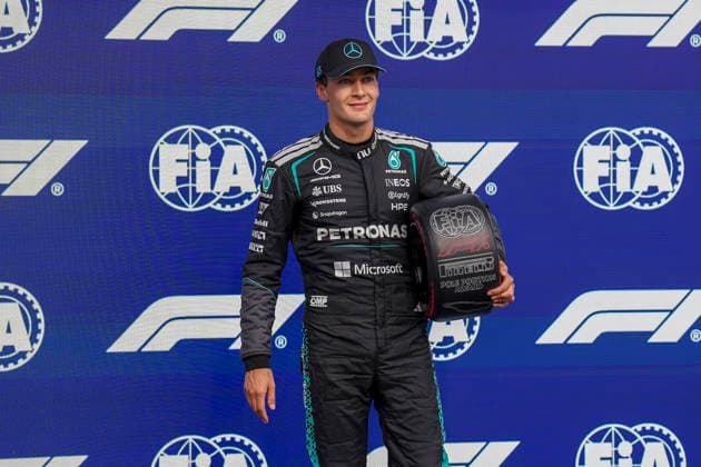FORMULA ONE CANADIAN GRAND PRIX 2026 George Russell 63 (GBR) Mercedes after taking Pole Position in qualifying during the Formula 1 Lenovo Canadian Grand Prix 2026, 5th round of the 2026 Formula One World Championship, WM, Weltmeisterschaft from May 22 to 24, 2026 at the Circuit Gilles Villeneuve, Montreal, Canada Credit: Robbie Hoad Every Second Media Editorial use only. All images are copyright Every Second Media Limited. No images may be reproduced without prior permission. Copyright: xIMAGO EveryxSecondxMediax ESM-2005-0340 RobbiexHoadx xEveryxSecondxMediax
