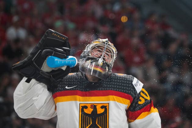 ZURICH, ZURICH - MAY 23: Philipp Grubauer of Germany during the 2026 IIHF World Championship, WM, Weltmeisterschaft match between Austria and Germany at Swiss Life Arena on May 23, 2026 in Zurich, Zurich, Switzerland.  Copyright: xLivioxBaeriswylx xSPPx Sportspressphoto_152992
