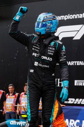 Montreal 2026, Montreal, Quebec, Canada, FIA F1 GP Canada, 63 RUSSELL George (gbr), Mercedes AMG F1 Team W17 winning pole position, Qualifying