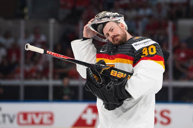 ZURICH, ZURICH - MAY 23: Philipp Grubauer of Germany during the 2026 IIHF World Championship, WM, Weltmeisterschaft match between Austria and Germany at Swiss Life Arena on May 23, 2026 in Zurich, Zurich, Switzerland.  Copyright: xLivioxBaeriswylx xSPPx Sportspressphoto_153016