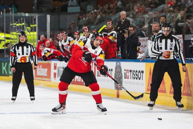 ZURICH, ZURICH - MAY 23: Clemens Unterweger of Austria during the 2026 IIHF World Championship, WM, Weltmeisterschaft match between Austria and Germany at Swiss Life Arena on May 23, 2026 in Zurich, Zurich, Switzerland.  Copyright: xLivioxBaeriswylx xSPPx Sportspressphoto_153020