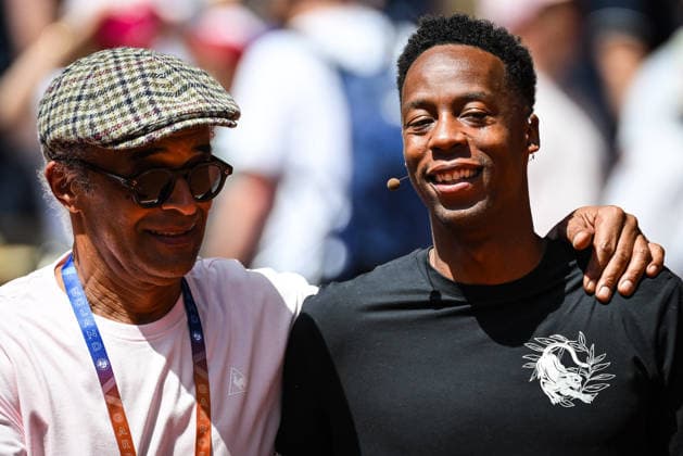 May 23, 2026, Paris, France, France: Yannick NOAH and Gael MONFILS during the Roland-Garros 2026, French Open 2026, Grand Slam tennis tournament at Roland-Garros Stadium on May 23, 2026 in Paris, France. Roland Garros 2026 - Journee Yannick Noah  - ZUMAm308 20260523_zsp_m308_043 Copyright: xMatthieuxMirvillex