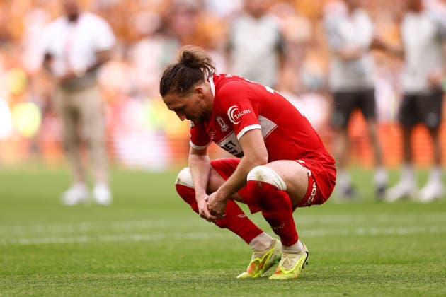 Middlesbrough v Hull City 23 May 2026, London - EFL Championship Playoff Final - Middlesbrough v Hull City - Luke Ayling of Middlesbrough reacts to losing the match - Photo: Jacques Feeney Offside. London UK Copyright: xJacquesxFeeneyx xOffsidexOffside