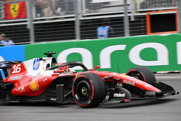 RECORD DATE NOT STATED 23rd May 2026; Circuit Gilles Villeneuve, Montreal, Quebec, Canada; 2026 FIA Formula 1 Canadian Grand Prix, Qualifying; Charles Leclerc (16) of Monaco and Scuderia Ferrari HP exit turn 10 XavierxLeFrancois