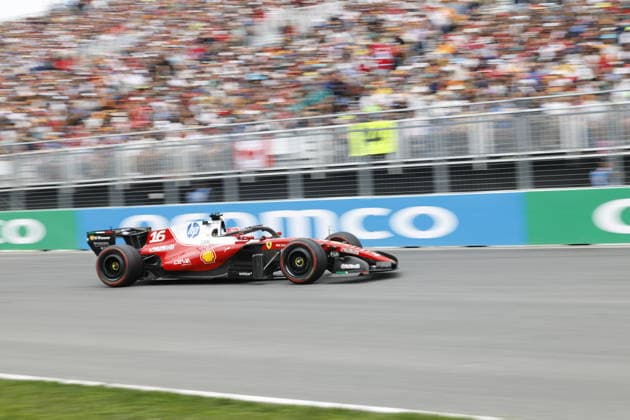 RECORD DATE NOT STATED 23rd May 2026; Circuit Gilles Villeneuve, Montreal, Quebec, Canada; 2026 FIA Formula 1 Canadian Grand Prix, Qualifying; Charles Leclerc (16) of Monaco and Scuderia Ferrari HP exit turn 10 XavierxLeFrancois