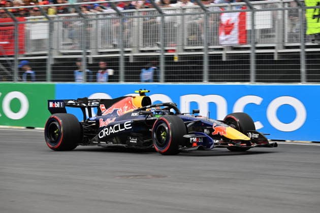 RECORD DATE NOT STATED 23rd May 2026; Circuit Gilles Villeneuve, Montreal, Quebec, Canada; 2026 FIA Formula 1 Canadian Grand Prix, Qualifying; Isack Hadjar (06) of France and Oracle Red Bull Racing exit turn 10 XavierxLeFrancois