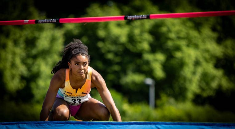 B&S Kurpfalz Gala; Weinheim, 23.05.2026 Ella Obeta (GER LG Nord Berlin) im Hochsprung der Frauen; B&S Kurpfalz Gala am 23.05.2026 im Sepp-Herberger-Stadion in Weinheim (Baden-Württemberg). Copyright: xBEAUTIFULxSPORTS R.xSchmittx