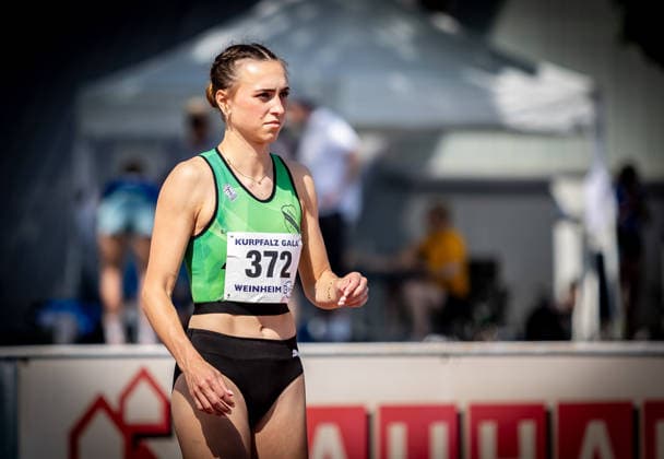 B&S Kurpfalz Gala; Weinheim, 23.05.2026 Fokussiert: Joana Herrmann (GER SV Teuto Riesenbeck) im Hochsprung der Frauen; B&S Kurpfalz Gala am 23.05.2026 im Sepp-Herberger-Stadion in Weinheim (Baden-Württemberg). Copyright: xBEAUTIFULxSPORTS R.xSchmittx