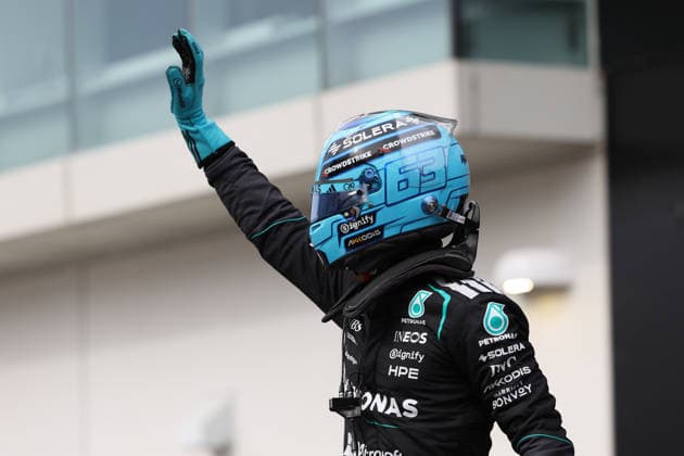 RECORD DATE NOT STATED 23rd May 2026; Circuit Gilles Villeneuve, Montreal, Quebec, Canada; 2026 FIA Formula 1 Canadian Grand Prix, Qualifying; George Russell (63) of Great Britain and Mercedes-AMG PETRONAS Formula One Team waves to the fans ArtxVega
