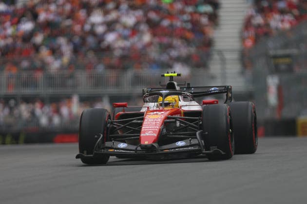 RECORD DATE NOT STATED 23rd May 2026; Circuit Gilles Villeneuve, Montreal, Quebec, Canada; 2026 FIA Formula 1 Canadian Grand Prix, Qualifying; Lewis Hamilton (44) of Great Britain and Scuderia Ferrari HP after turn 2 ArtxVega