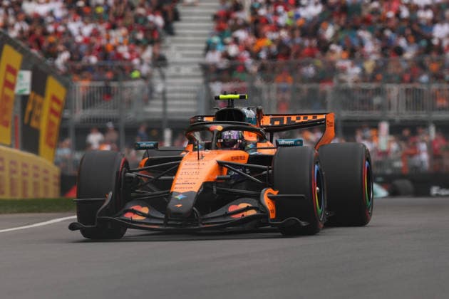 RECORD DATE NOT STATED 23rd May 2026; Circuit Gilles Villeneuve, Montreal, Quebec, Canada; 2026 FIA Formula 1 Canadian Grand Prix, Qualifying; Oscar Piastri (81) of Australia and McLaren Mastercard F1 Team after turn 2 ArtxVega