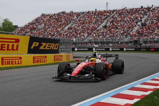 RECORD DATE NOT STATED 23rd May 2026; Circuit Gilles Villeneuve, Montreal, Quebec, Canada; 2026 FIA Formula 1 Canadian Grand Prix, Qualifying; Lewis Hamilton (44) of Great Britain and Scuderia Ferrari HP after turn 2 ArtxVega