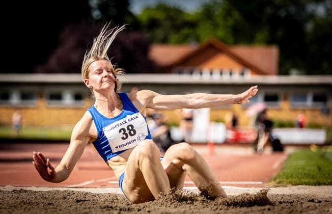 B&S Kurpfalz Gala; Weinheim, 23.05.2026 Caroline Freitag (GER LAC Erdgas Chemnitz) im Weitsprung der Frauen; B&S Kurpfalz Gala am 23.05.2026 im Sepp-Herberger-Stadion in Weinheim (Baden-Württemberg). Copyright: xBEAUTIFULxSPORTS R.xSchmittx