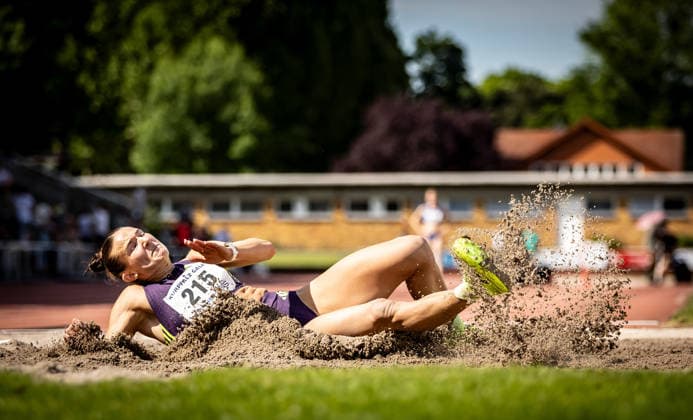 B&S Kurpfalz Gala; Weinheim, 23.05.2026 Vanessa Grimm (GER Königsteiner LV) im Weitsprung der Frauen; B&S Kurpfalz Gala am 23.05.2026 im Sepp-Herberger-Stadion in Weinheim (Baden-Württemberg). Copyright: xBEAUTIFULxSPORTS R.xSchmittx