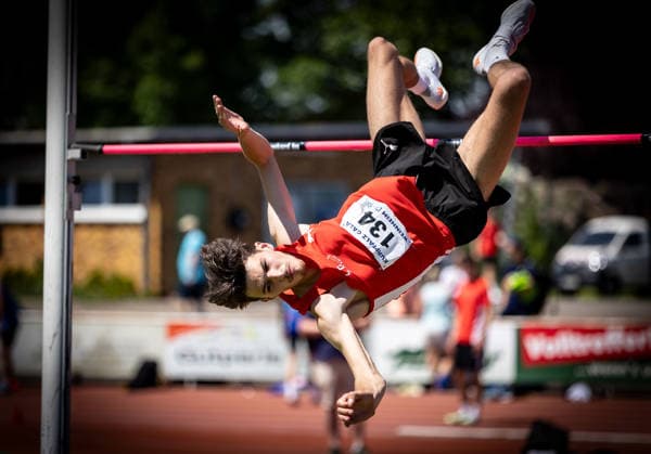 B&S Kurpfalz Gala; Weinheim, 23.05.2026 Impression: Marlon Gräfe (GER LG Region Karlsruhe) im Hochsprung der Männer; B&S Kurpfalz Gala am 23.05.2026 im Sepp-Herberger-Stadion in Weinheim (Baden-Württemberg). Copyright: xBEAUTIFULxSPORTS R.xSchmittx