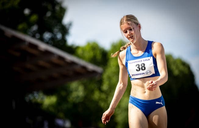 B&S Kurpfalz Gala; Weinheim, 23.05.2026 Caroline Freitag (GER LAC Erdgas Chemnitz) im Weitsprung der Frauen; B&S Kurpfalz Gala am 23.05.2026 im Sepp-Herberger-Stadion in Weinheim (Baden-Württemberg). Copyright: xBEAUTIFULxSPORTS R.xSchmittx