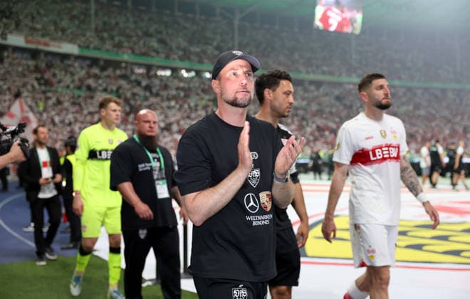 23.05.26 DFB-Pokal Finale 2026 FC Bayern München - VfB Stuttgart Deutschland, Berlin, 23.05.2026, Fussball, Saison 2025 2026, DFB-Pokal Finale 2026 Berlin, FC Bayern München - VfB Stuttgart: Sebastian Hoeneß (Trainer VfB Stuttgart).