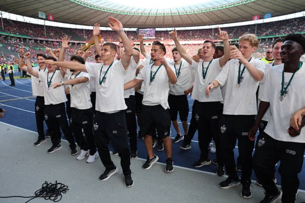 23.05.26 DFB-Pokal Finale 2026 FC Bayern München - VfB Stuttgart Deutschland, Berlin, 23.05.2026, Fussball, Saison 2025 2026, U19 VfB Stuttgart im Berliner Olympiastadion.