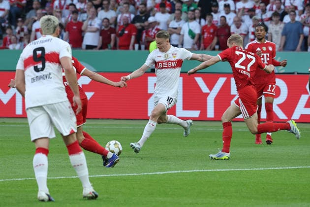 23.05.26 DFB-Pokal Finale 2026 FC Bayern München - VfB Stuttgart Deutschland, Berlin, 23.05.2026, Fussball, Saison 2025 2026, DFB-Pokal Finale 2026 Berlin, FC Bayern München - VfB Stuttgart: Chris Führich, Mitte, VfB.
