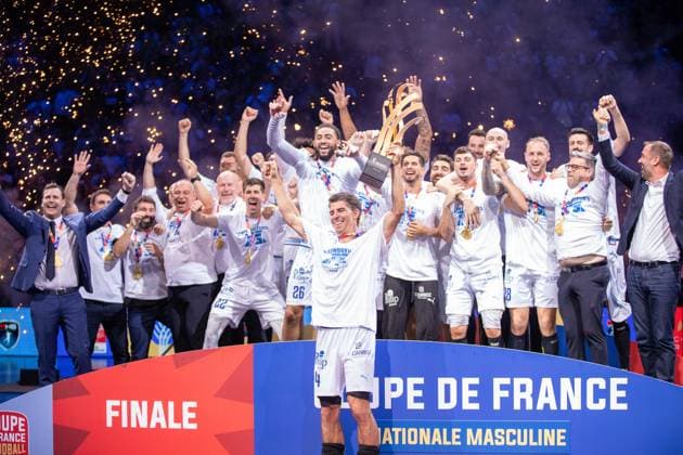 May 23, 2026, Paris, Å½Le-De-France, France: Montpellier won the 2026 handball French Cup after beating Nantes (27-24) at Accor Hotel Arena in Paris Bercy. It is the 16th title for the club from Herault that realizes the back-to-back. Ro mi Desbonnet has done 11 saved whose 3 on 7-meter throw. France News - May 23, 2026  - ZUMAp284 20260523_zip_p284_040 Copyright: xMickaelxPintax