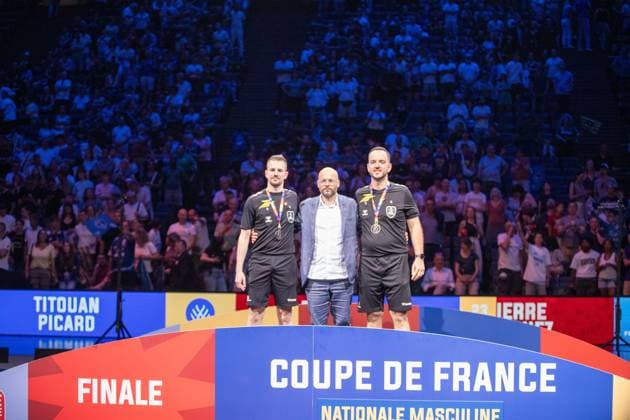 May 23, 2026, Paris, Å½Le-De-France, France: Montpellier won the 2026 handball French Cup after beating Nantes (27-24) at Accor Hotel Arena in Paris Bercy. It is the 16th title for the club from Herault that realizes the back-to-back. Ro mi Desbonnet has done 11 saved whose 3 on 7-meter throw. France News - May 23, 2026  - ZUMAp284 20260523_zip_p284_053 Copyright: xMickaelxPintax