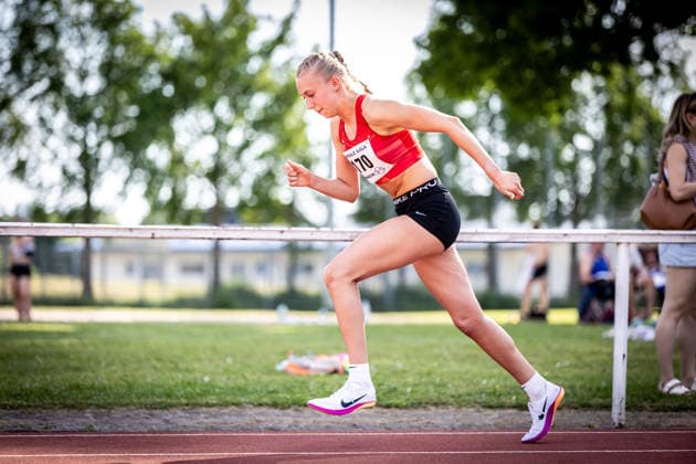 B&S Kurpfalz Gala; Weinheim, 23.05.2026 Lisa Petri (GER TSV Kirchhain) im 400m-Lauf der Frauen; B&S Kurpfalz Gala am 23.05.2026 im Sepp-Herberger-Stadion in Weinheim (Baden-Württemberg). Copyright: xBEAUTIFULxSPORTS R.xSchmittx