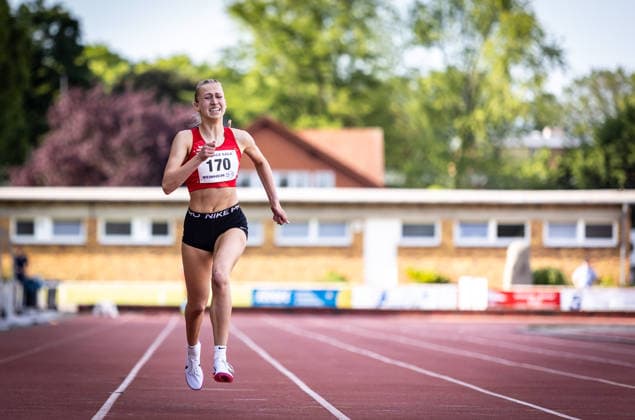 B&S Kurpfalz Gala; Weinheim, 23.05.2026 Lisa Petri (GER TSV Kirchhain) im 400m-Lauf der Frauen; B&S Kurpfalz Gala am 23.05.2026 im Sepp-Herberger-Stadion in Weinheim (Baden-Württemberg). Copyright: xBEAUTIFULxSPORTS R.xSchmittx