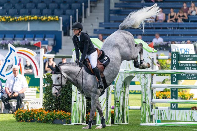 285 Sophie Hinners on Iron Dames Arezzo Man (GER) during the TSCHIO 2026 (CHIO 2026) - Prize of Handwerk, Youngster-Tour Final CSIYH1* at the Allianz Park in Aachen, Germany  Copyright: xMartinxPitschx xSPPx Sportspressphoto_153534