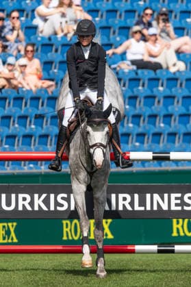 285 Sophie Hinners on Iron Dames Arezzo Man (GER) during the TSCHIO 2026 (CHIO 2026) - Prize of Handwerk, Youngster-Tour Final CSIYH1* at the Allianz Park in Aachen, Germany  Copyright: xMartinxPitschx xSPPx Sportspressphoto_153535