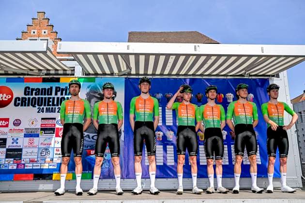Grand Prix Criquielion 2026 Cycling Race LESSINES, BELGIUM - MAY 24 : Azerion Villa Valkenburg during the 58th edition of Grand Prix Criquielion an UCI Class 1.1 one day cycling road race for Men Elite of km with start in Ath and finish in Lessines on May 24, 2026 in Lessines, Belgium, 24 05 2026 Lessines Belgium  Copyright: xSesx