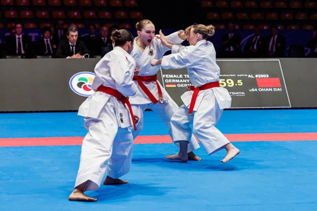 Bronze Medal Match Frauen Kata Team Deutschland, 24.05.2026, Frankfurt am Main (Deutschland), 61. Karate-Europameisterschaften 2026 Frankfurt Main