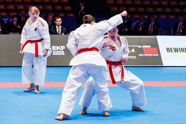 Bronze Medal Match Frauen Kata Team Deutschland, 24.05.2026, Frankfurt am Main (Deutschland), 61. Karate-Europameisterschaften 2026 Frankfurt Main