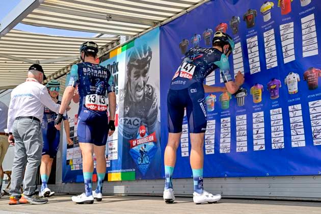 Grand Prix Criquielion 2026 Cycling Race LESSINES, BELGIUM - MAY 24 : Van Der Meulen Max (NED) of Bahrain Victorius signing during the 58th edition of Grand Prix Criquielion an UCI Class 1.1 one day cycling road race for Men Elite of km with start in Ath and finish in Lessines on May 24, 2026 in Lessines, Belgium, 24 05 2026 Lessines Belgium  Copyright: xSesx
