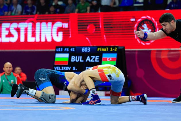 Ringen, U15 EM in Samokov U15 Wrestling European Championships 41kg FS - Simeon Radoslavov Velikov (BUL) df. Elman Kamran Ismayilov (AZE)