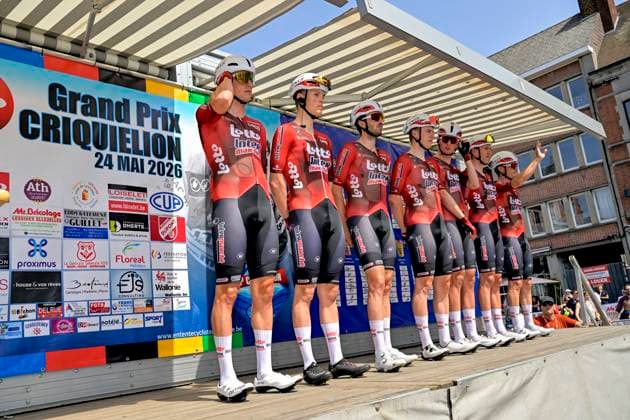 Grand Prix Criquielion 2026 Cycling Race LESSINES, BELGIUM - MAY 24 : Grignard Sebastien (BEL) of Lotto Intermarche, Team Lotto Intermarche on the podium before the start of race during the 58th edition of Grand Prix Criquielion an UCI Class 1.1 one day cycling road race for Men Elite of km with start in Ath and finish in Lessines on May 24, 2026 in Lessines, Belgium, 24 05 2026 Lessines Belgium  Copyright: xSesx