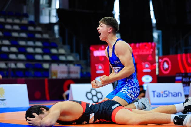 Ringen, U15 EM in Samokov U15 Wrestling European Championships 62kg FS - Charalampos Topalov (GRE) df. Ioane Gavashelishvili (GEO)