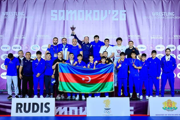 Ringen, U15 EM in Samokov U15 Wrestling European Championships Podium Team FS - Bronze: Azerbaijan