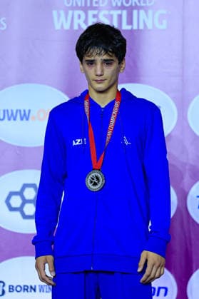 Ringen, U15 EM in Samokov U15 Wrestling European Championships Podium 52kg FS - Silver: Adam Guliyev (AZE)