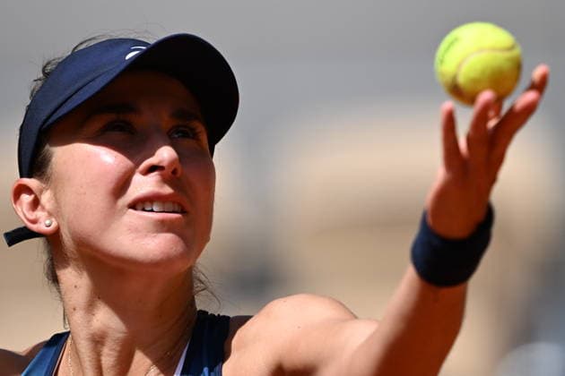 French Open (Roland Garros) - Day 1 PARIS, FRANCE - MAY 24: Belinda Bencic of Switzerland in action against Sinja Kraus of France (not seen) during a first-round women’s singles match on the first day of the French Open (Roland Garros) in Paris, France on May 24, 2026. Burak Akbulut Anadolu Paris France. Editorial use only. Please get in touch for any other usage.  Copyright: x2026xAnadoluxBurakxAkbulutx