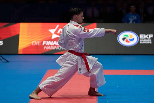 23.05.2026, xhfmx, Karate EKF Senior Championships 2026, Finale Männer Team Kata Türkei vs. Italien (DFL DFB REGULATIONS PROHIBIT ANY USE OF PHOTOGRAPHS as IMAGE SEQUENCES and or QUASI-VIDEO) Frankfurt