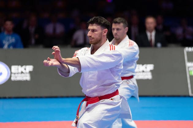 23.05.2026, xhfmx, Karate EKF Senior Championships 2026, Finale Männer Team Kata Türkei vs. Italien (DFL DFB REGULATIONS PROHIBIT ANY USE OF PHOTOGRAPHS as IMAGE SEQUENCES and or QUASI-VIDEO) Frankfurt