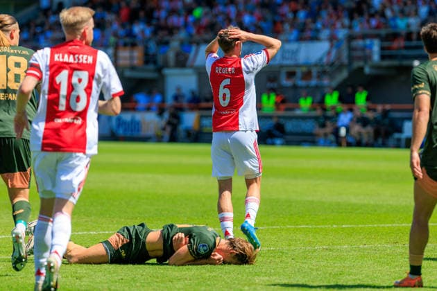 2026-05-24 AFC Ajax v FC Utrecht - Dutch Eredivisie Play-Offs VOLENDAM, NETHERLANDS - MAY 24: Youri Regeer of Ajax during the Dutch Eredivisie Play-Offs match between AFC Ajax and FC Utrecht at Kras Stadion on May 24, 2026 in Volendam, Netherlands. Volendam Kras Stadion Netherlands Content not available for redistribution in The Netherlands directly or indirectly through any third parties. Copyright: xMarcelxvanxPlateringenx
