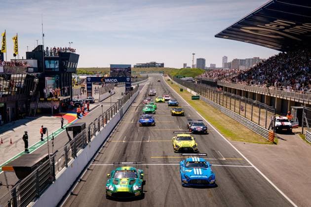 DTM, 3. + 4. Rennen Zandvoort 2026 7 Aston Martin Vantage AMR GT3 EVO, Comtoyou Racing: Nicki Thiim, 22 Mercedes-AMG GT3 EVO, Landgraf Motorsport: Lucas Auer- picture by Gruppe C Photography Zandvoort Circuit Park Zandvoort Netherlands Copyright: xGruppexCxPhotographyx