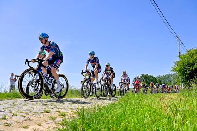 Grand Prix Criquielion 2026 Cycling Race LESSINES, BELGIUM - MAY 24 : Merlier Tim (BEL) of Soudal Quick Step, Van Tricht Floris (BEL) of NSN Cycling Team during the 58th edition of Grand Prix Criquielion an UCI Class 1.1 one day cycling road race for Men Elite of km with start in Ath and finish in Lessines on May 24, 2026 in Lessines, Belgium, 24 05 2026 Lessines Belgium  Copyright: xSesx
